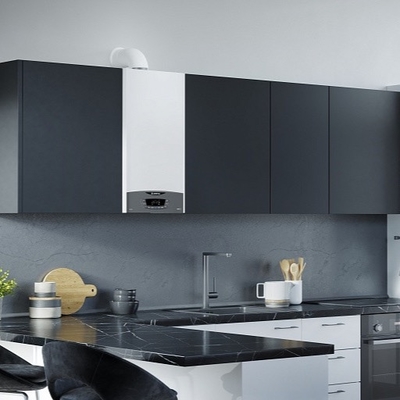 Wall Mounted Gas Dipecat Boiler Air Panas, Wall Hung Boiler Untuk Radiant Heat